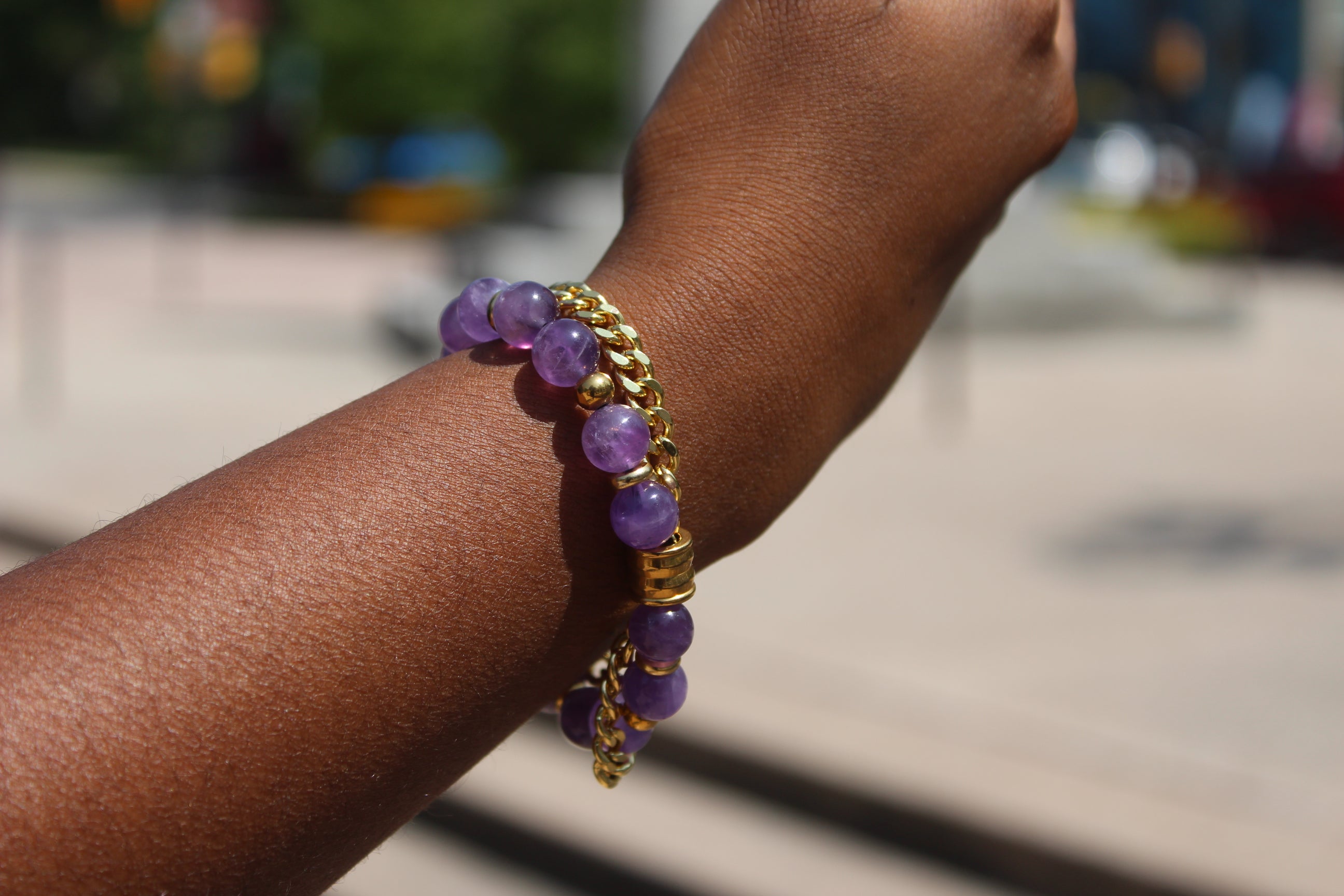 PURPLE GOLD DRIP BRACELET