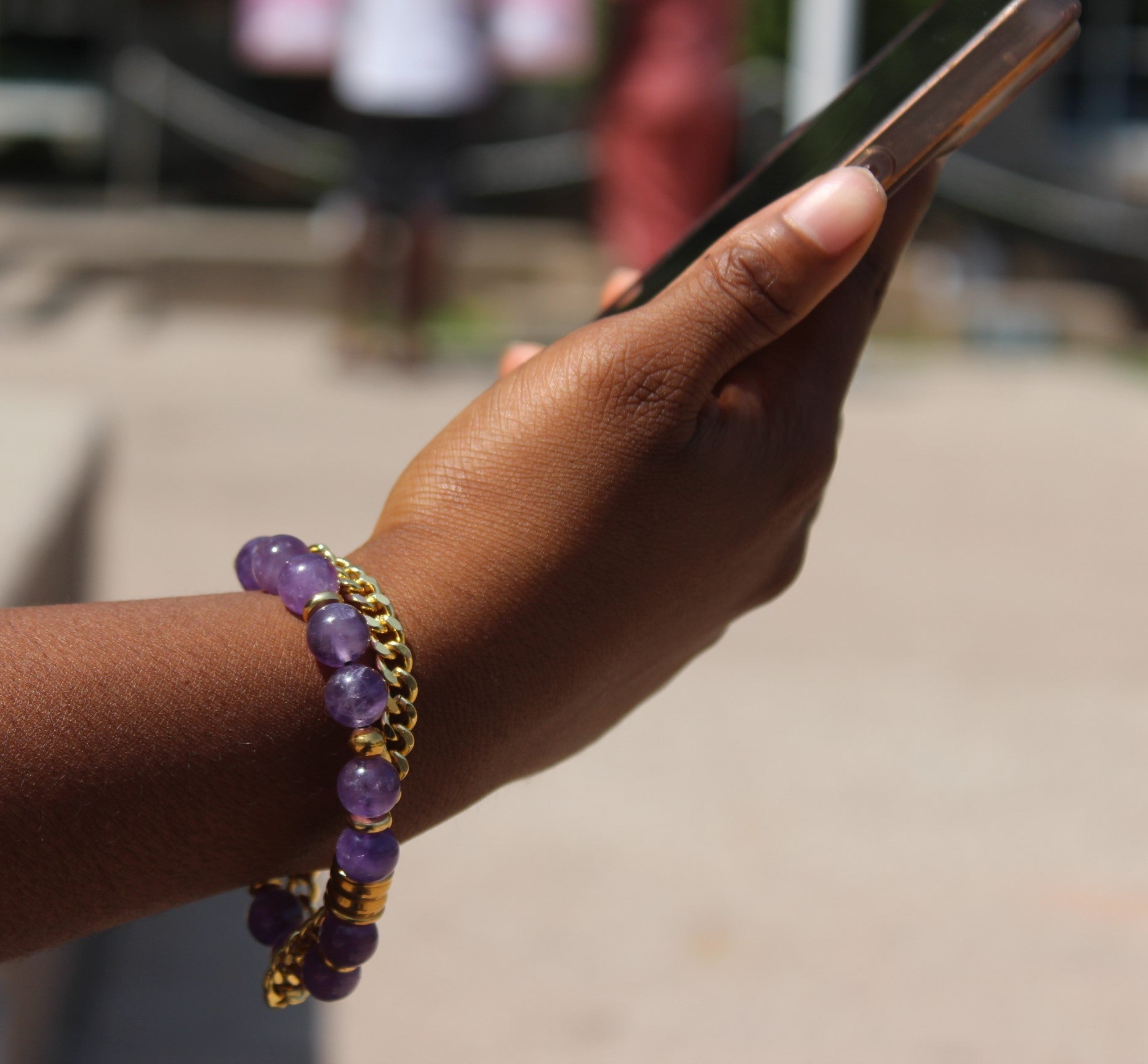 PURPLE GOLD DRIP BRACELET